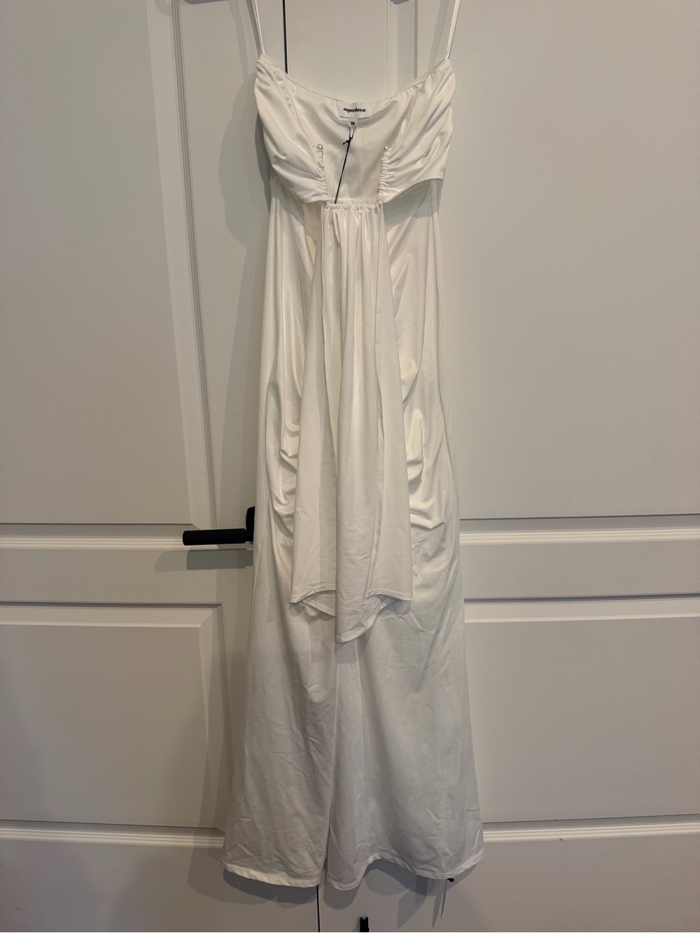 NWT Superdown White Ruched Maxi Dress XS